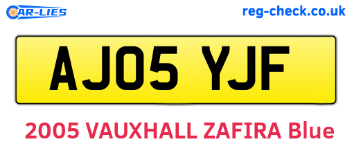 AJ05YJF are the vehicle registration plates.
