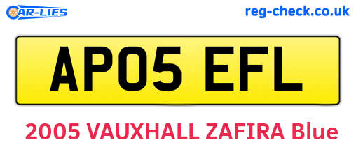 AP05EFL are the vehicle registration plates.