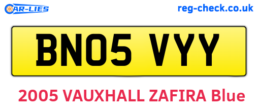 BN05VYY are the vehicle registration plates.
