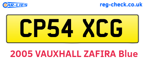CP54XCG are the vehicle registration plates.
