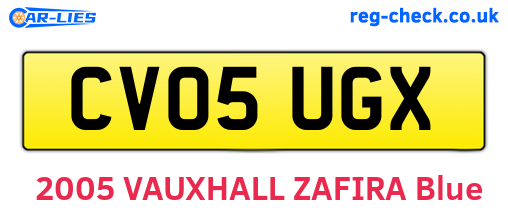 CV05UGX are the vehicle registration plates.