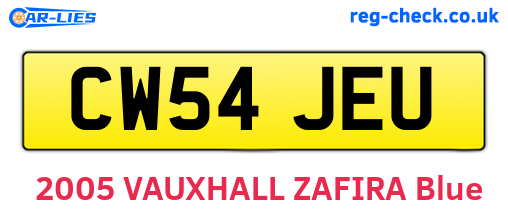CW54JEU are the vehicle registration plates.