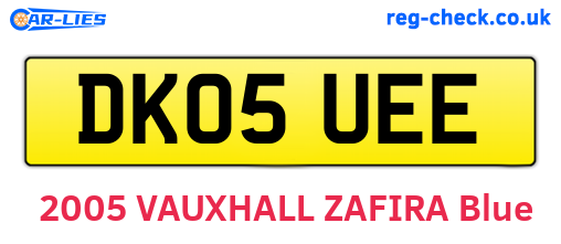 DK05UEE are the vehicle registration plates.