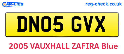 DN05GVX are the vehicle registration plates.