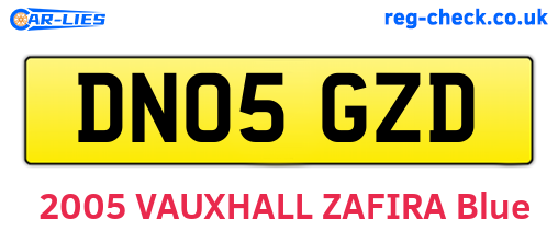 DN05GZD are the vehicle registration plates.