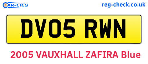 DV05RWN are the vehicle registration plates.