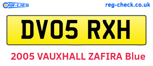 DV05RXH are the vehicle registration plates.