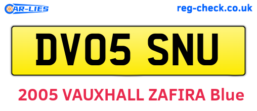 DV05SNU are the vehicle registration plates.