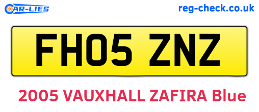 FH05ZNZ are the vehicle registration plates.