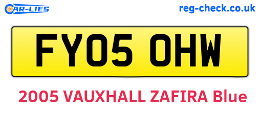 FY05OHW are the vehicle registration plates.