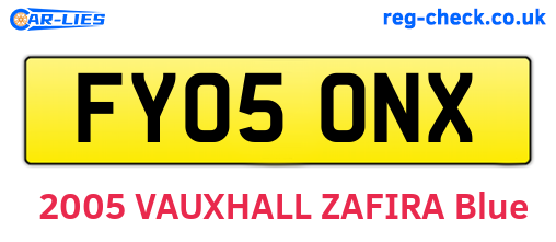 FY05ONX are the vehicle registration plates.