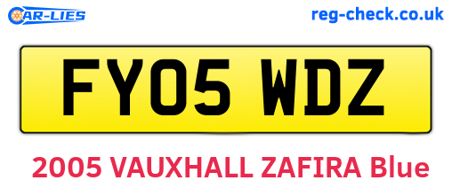 FY05WDZ are the vehicle registration plates.