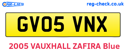 GV05VNX are the vehicle registration plates.