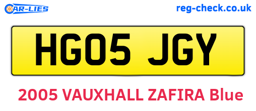 HG05JGY are the vehicle registration plates.