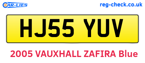 HJ55YUV are the vehicle registration plates.