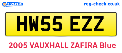HW55EZZ are the vehicle registration plates.