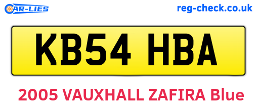 KB54HBA are the vehicle registration plates.