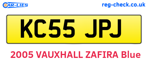 KC55JPJ are the vehicle registration plates.