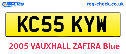 KC55KYW are the vehicle registration plates.