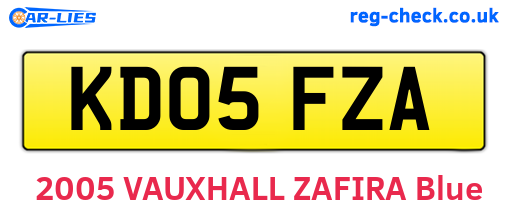 KD05FZA are the vehicle registration plates.