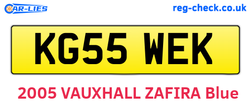 KG55WEK are the vehicle registration plates.