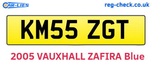 KM55ZGT are the vehicle registration plates.