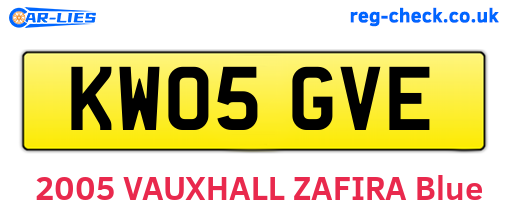 KW05GVE are the vehicle registration plates.