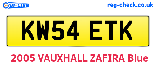 KW54ETK are the vehicle registration plates.