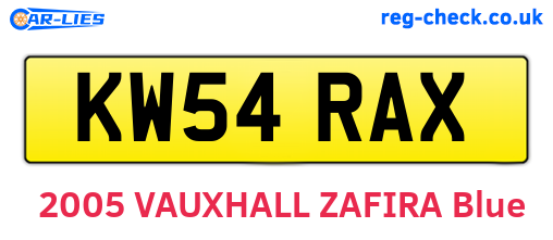 KW54RAX are the vehicle registration plates.