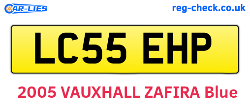 LC55EHP are the vehicle registration plates.