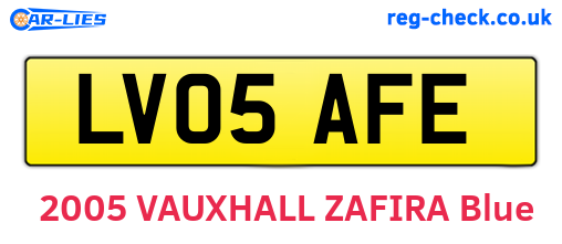 LV05AFE are the vehicle registration plates.