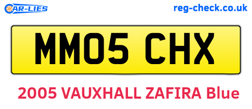 MM05CHX are the vehicle registration plates.
