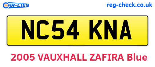 NC54KNA are the vehicle registration plates.