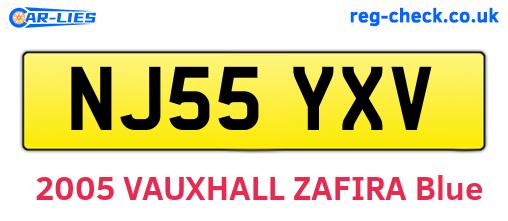 NJ55YXV are the vehicle registration plates.