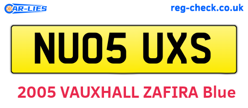 NU05UXS are the vehicle registration plates.