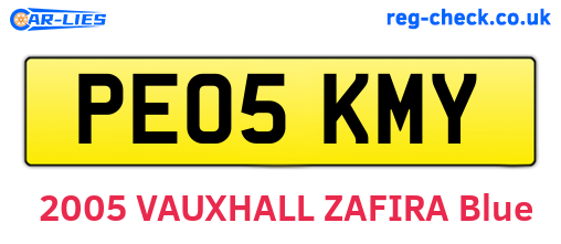 PE05KMY are the vehicle registration plates.