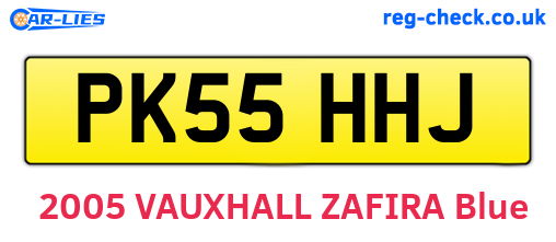 PK55HHJ are the vehicle registration plates.
