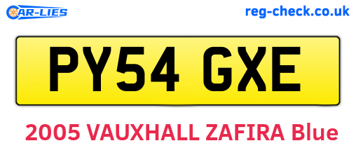 PY54GXE are the vehicle registration plates.