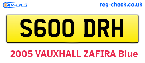 S600DRH are the vehicle registration plates.