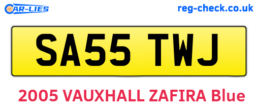 SA55TWJ are the vehicle registration plates.