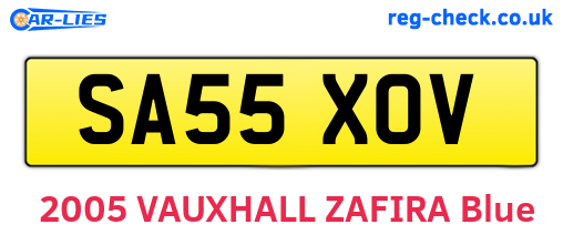 SA55XOV are the vehicle registration plates.