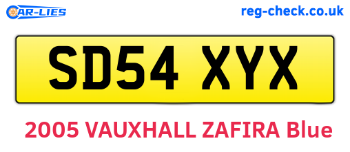 SD54XYX are the vehicle registration plates.