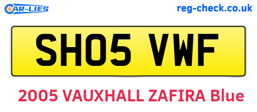 SH05VWF are the vehicle registration plates.