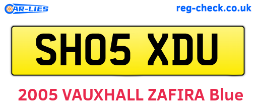 SH05XDU are the vehicle registration plates.