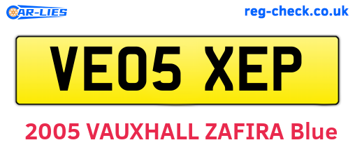 VE05XEP are the vehicle registration plates.