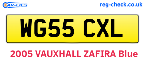WG55CXL are the vehicle registration plates.