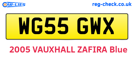 WG55GWX are the vehicle registration plates.