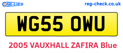 WG55OWU are the vehicle registration plates.