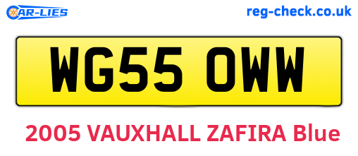 WG55OWW are the vehicle registration plates.