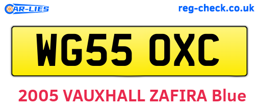 WG55OXC are the vehicle registration plates.